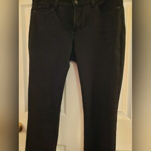 NYDJ skinny black with black sparkles on the front sz 12 x 30